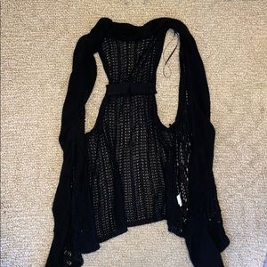 XS Black Cardigan Sweater Vest